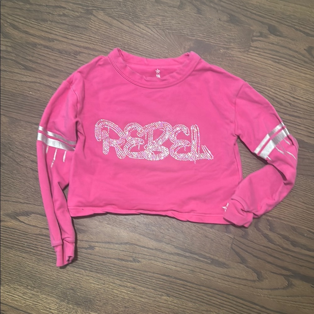 Rebel Rebel Pink Kids Crop Sweatshirt